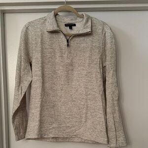 Banana Republic Men's Light Gray Zip-Up Sweater